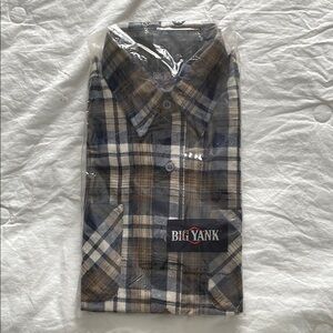 Men's Big Yank Blue and Brown Plaid Flannel Shirt